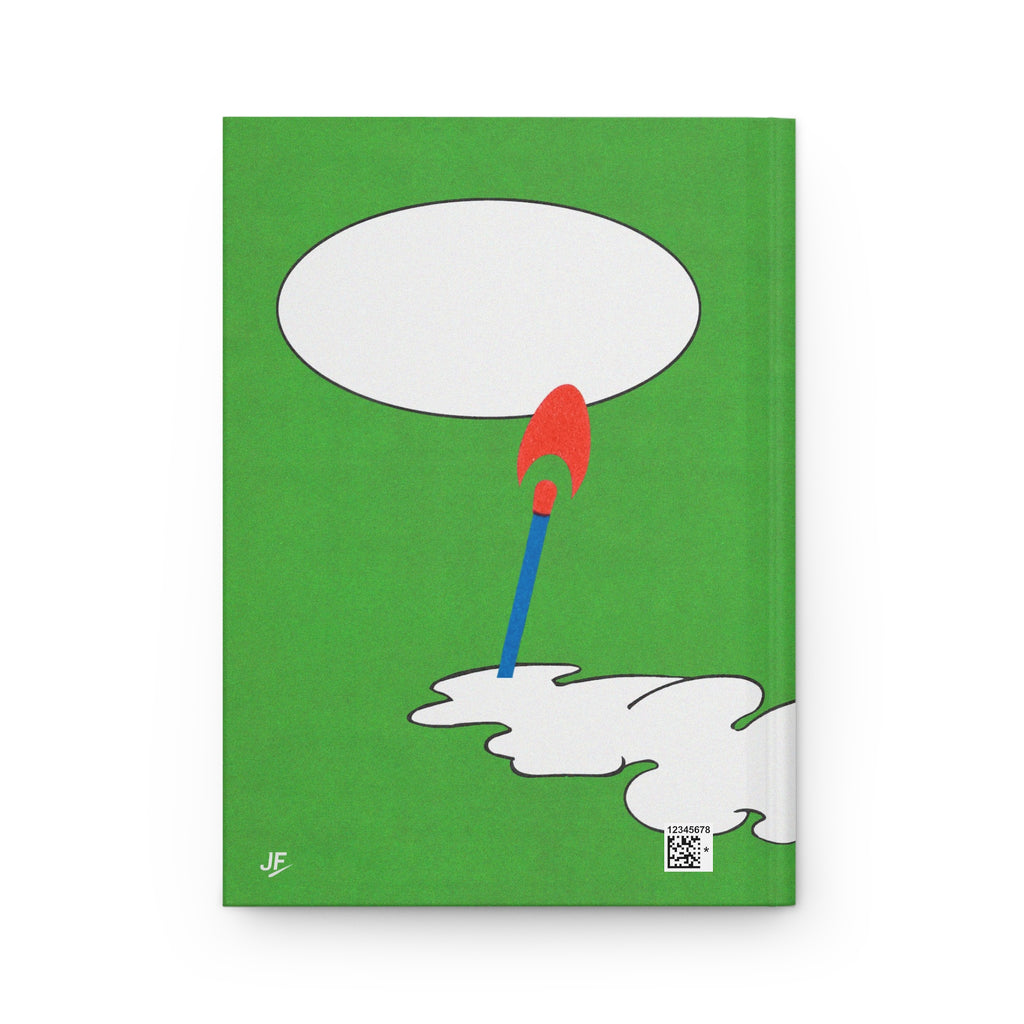 JF COLLECTIVE GOODS Vibrant Hardcover Journal for Creative Minds, Sketchbook, Writing Notebook Green Rocket Design