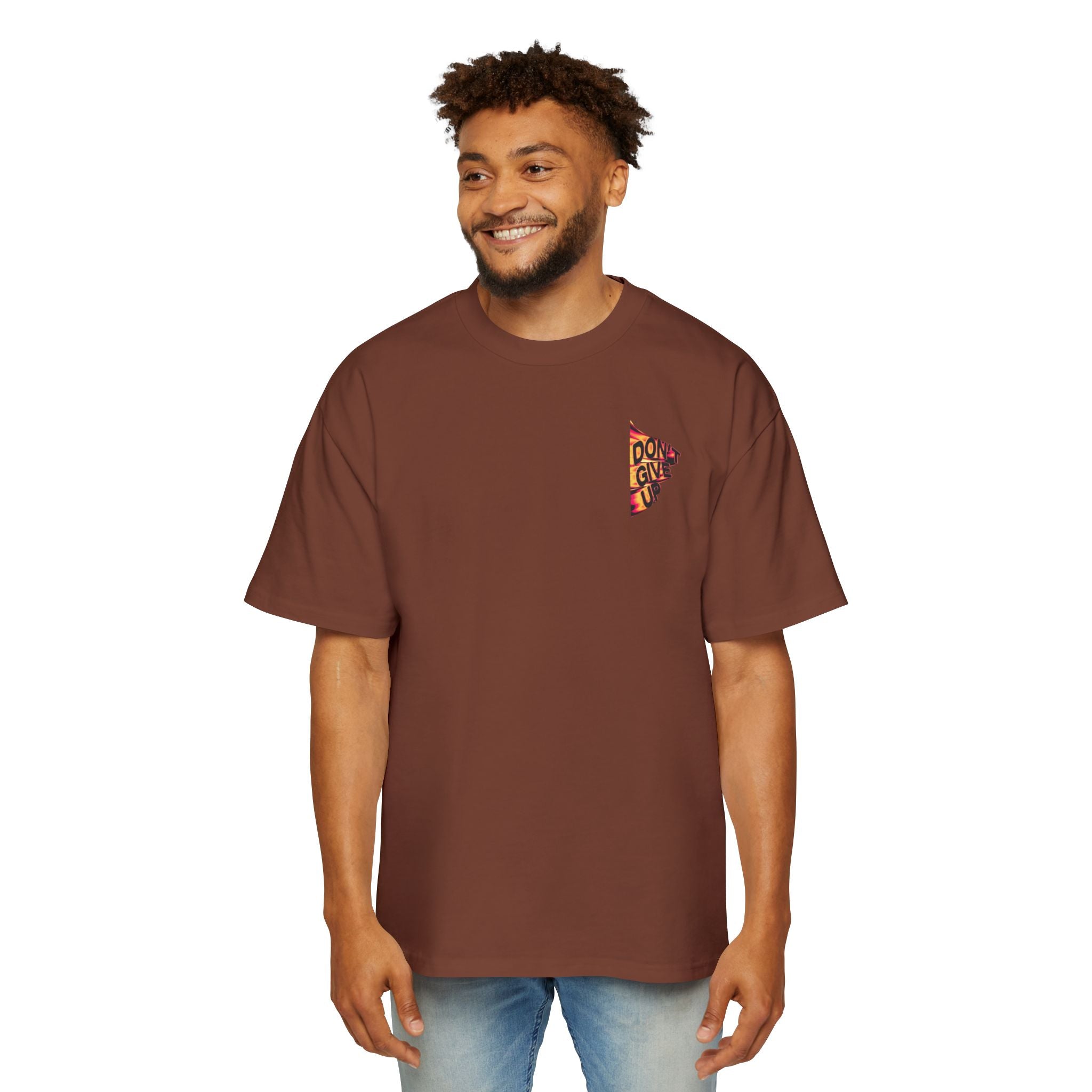 DONT GIVE UP Heavy Oversized Tee