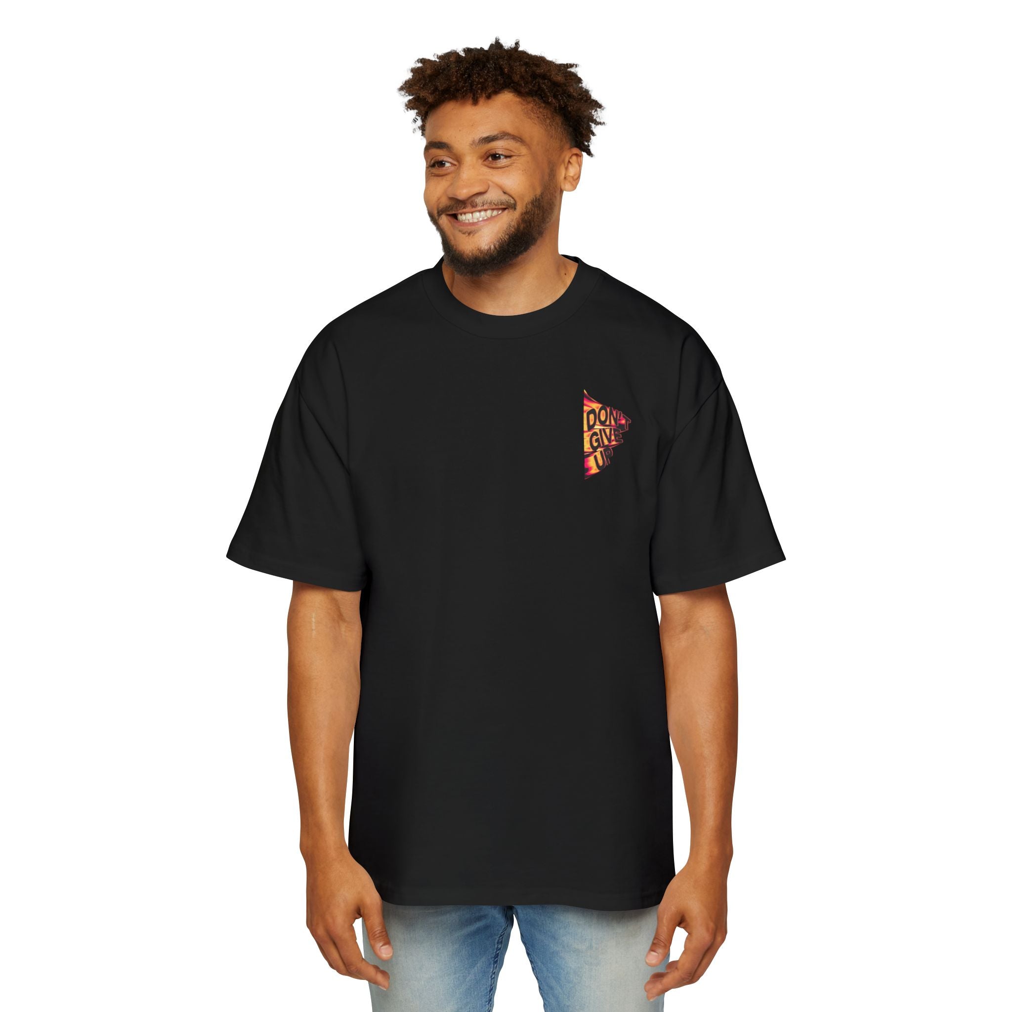DONT GIVE UP Heavy Oversized Tee